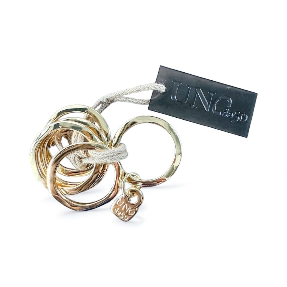 UNO de 50 Gold and Silver Tone Ring Set - Picture 1 of 3